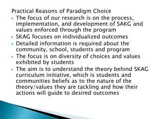 Practical Reasons of Paradigm Choice