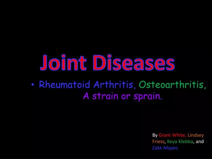 rheumatoid arthritis osteoarthritis a strain or sprain