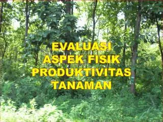EVALUASI ASPEK FISIK PRODUKTIVITAS TANAMAN Mk. Stela-smno.fpub.jun2013