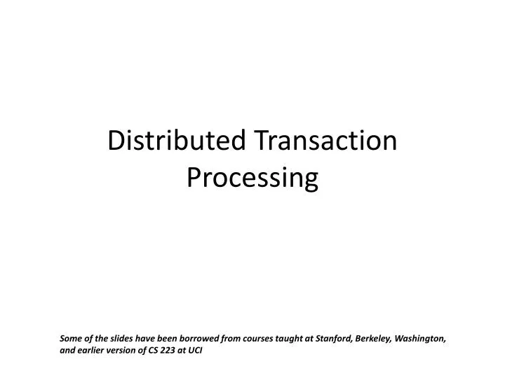 distributed transaction processing