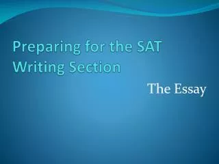 Preparing for the SAT Writing Section