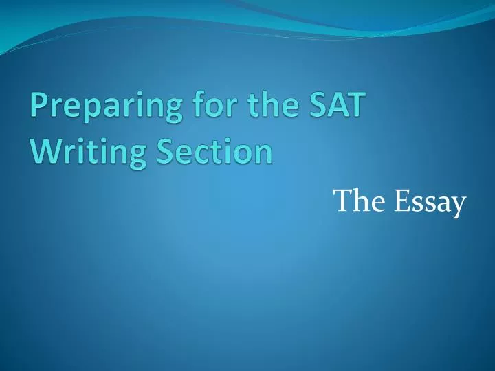 preparing for the sat writing section
