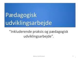 p dagogisk udviklingsarbejde