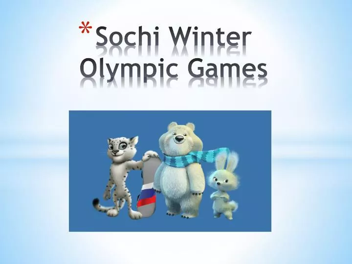 sochi winter olympic games