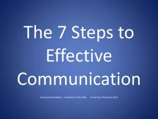 The 7 Steps to Effective Communication