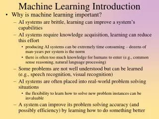 Machine Learning Introduction