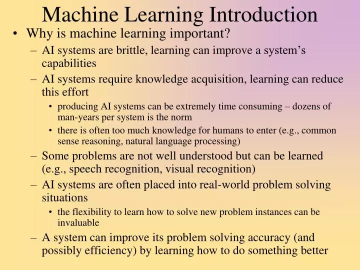 machine learning introduction