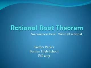 Rational Root Theorem