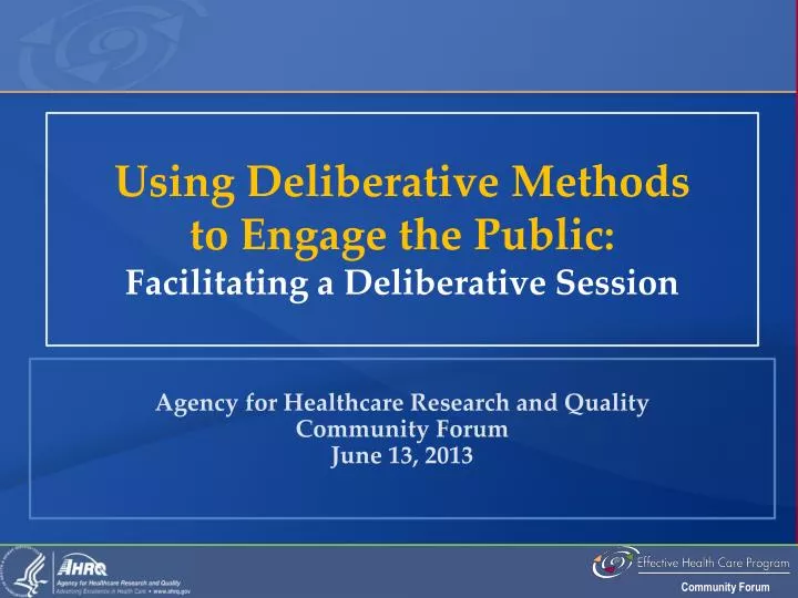 agency for healthcare research and quality community forum june 13 2013