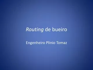 routing de bueiro