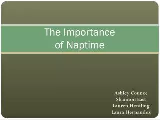 The Importance of Naptime