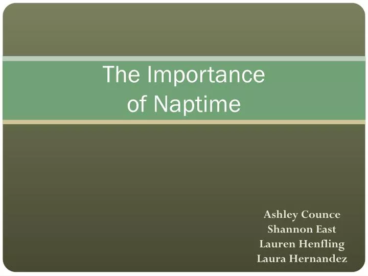 the importance of naptime