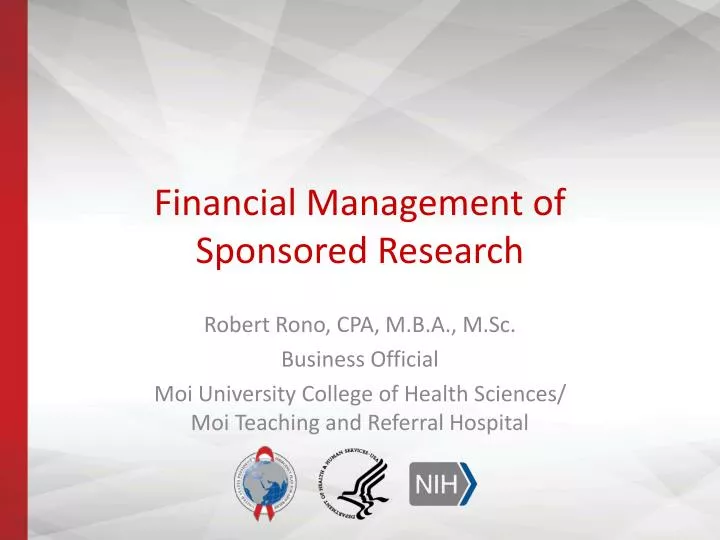 financial management of sponsored research