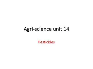 Agri-science unit 14