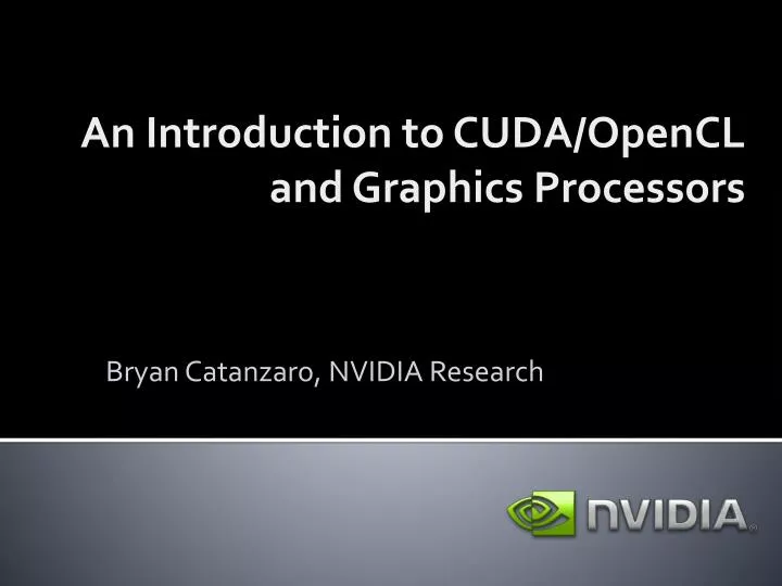 an introduction to cuda opencl and graphics processors
