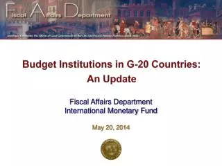 Budget Institutions in G-20 Countries: An Update