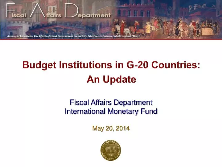budget institutions in g 20 countries an update