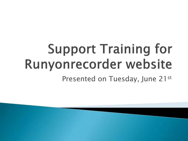 support training for runyonrecorder website