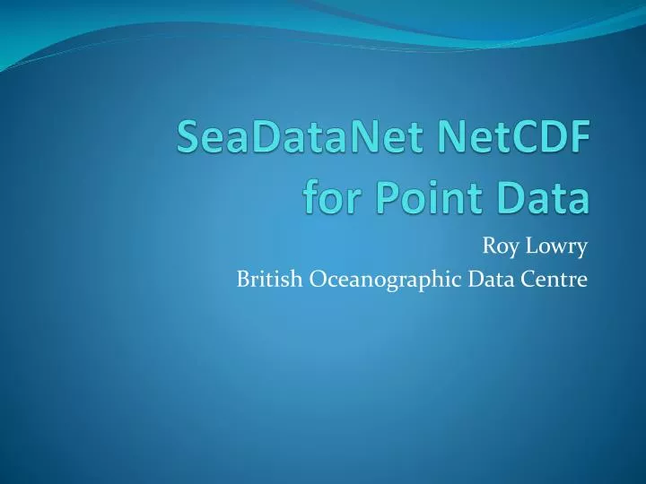 seadatanet netcdf for point data