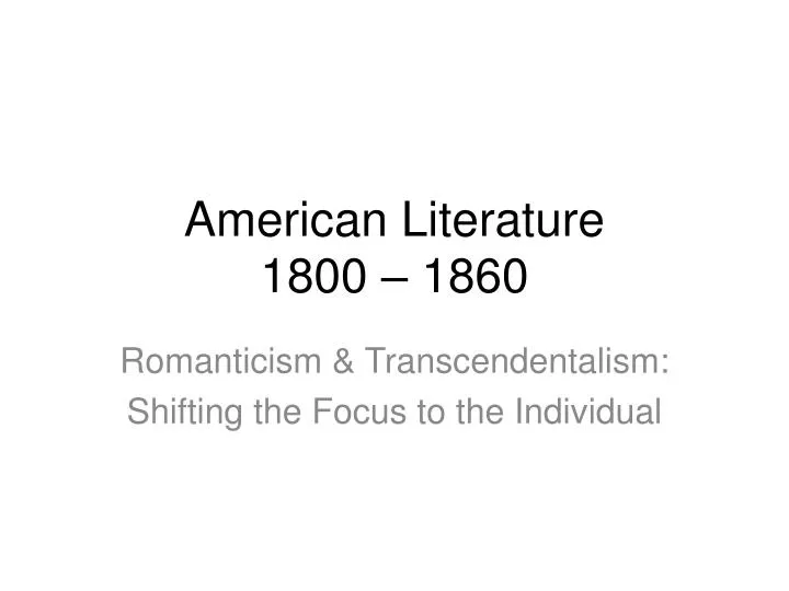 american literature 1800 1860