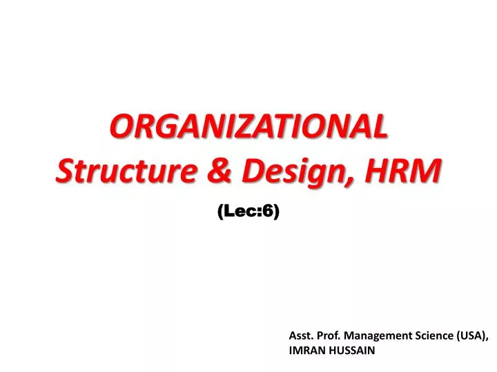 organizational structure design hrm