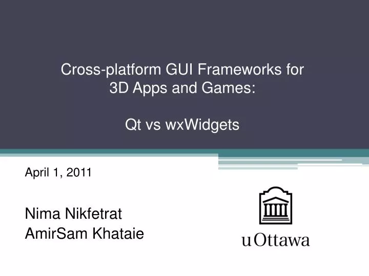 cross platform gui frameworks for 3d apps and games qt vs wxwidgets