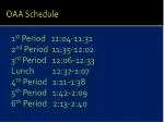 OAA Schedule - slide 1