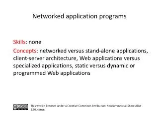 Networked application programs