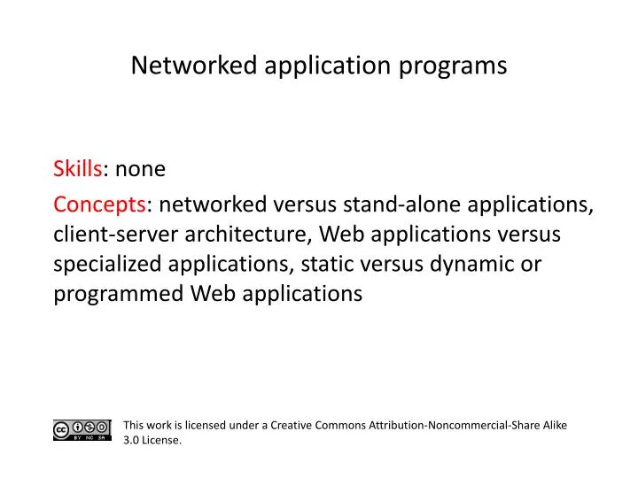 networked application programs