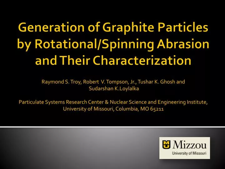 generation of graphite particles by rotational spinning abrasion and their characterization