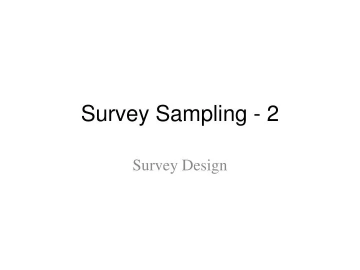 survey sampling 2