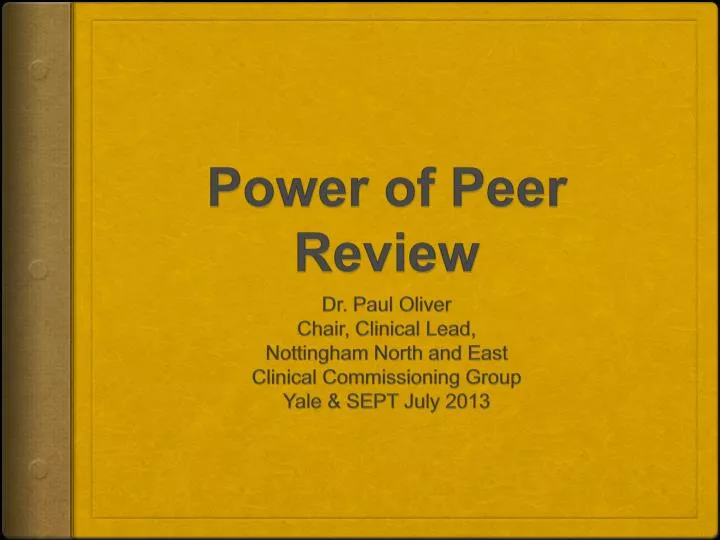 power of peer review