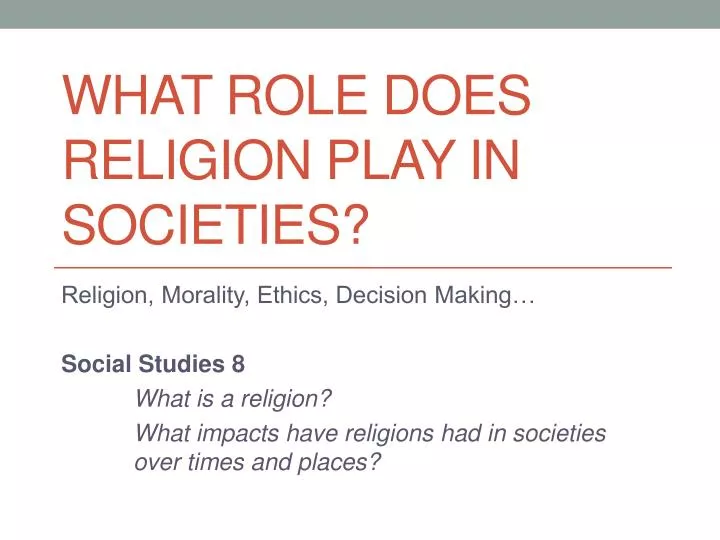 what role does religion play in societies