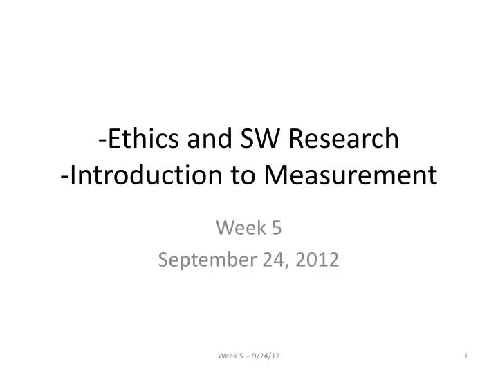 ethics and sw research introduction to measurement