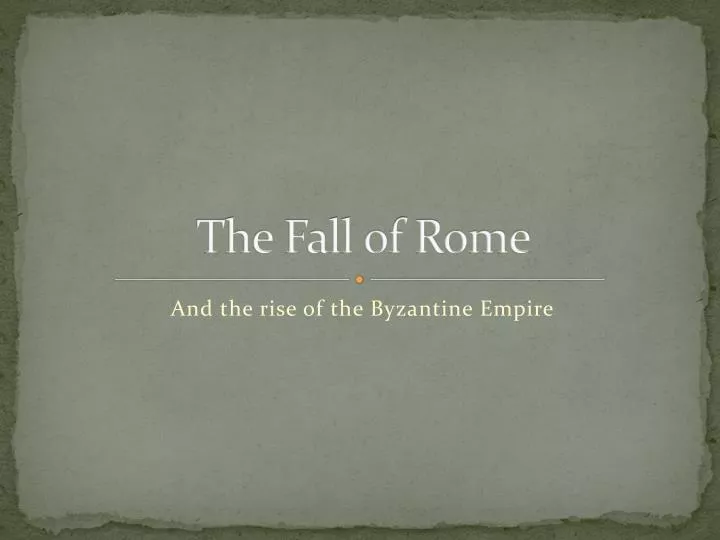the fall of rome