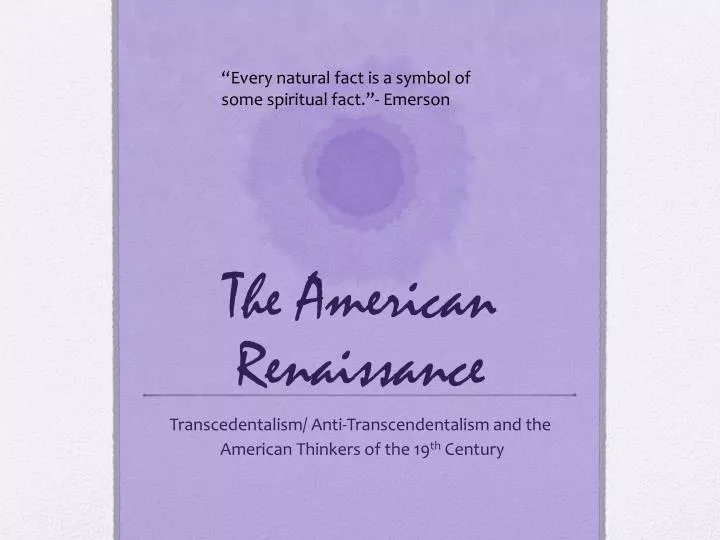 the american renaissance