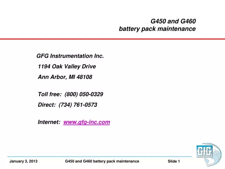 g450 and g460 battery pack maintenance