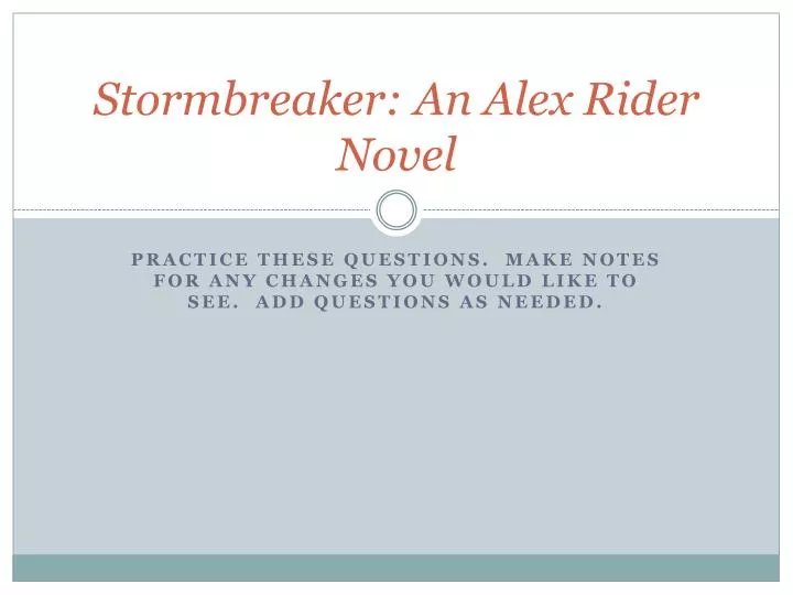 stormbreaker an alex rider novel