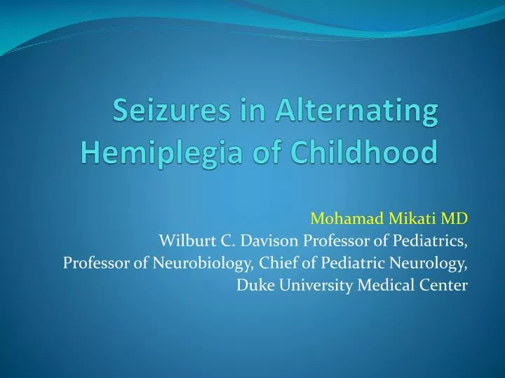 seizures in alternating hemiplegia of childhood