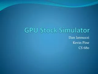 GPU Stock Simulator
