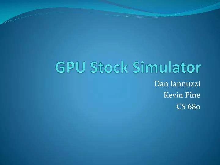 gpu stock simulator