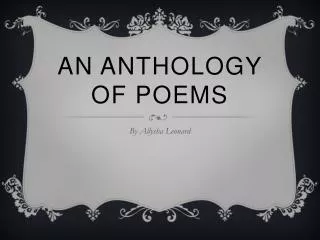 An Anthology Of Poems