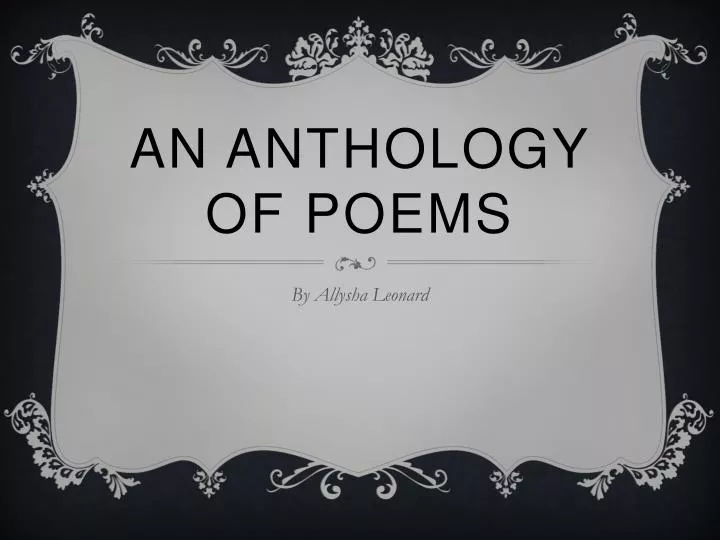 an anthology of poems