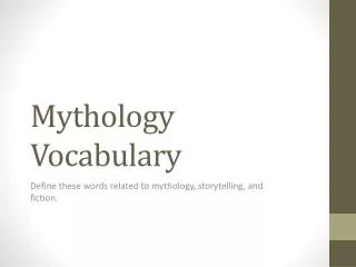 Mythology Vocabulary