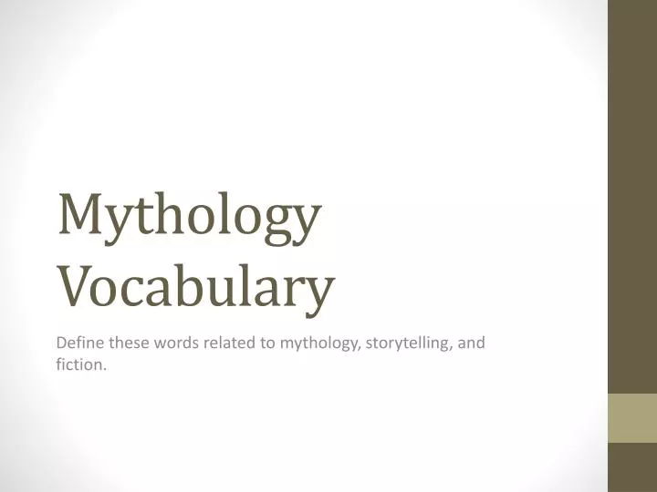 mythology vocabulary