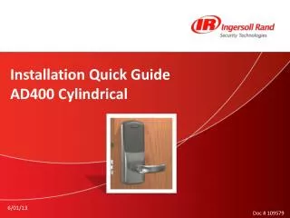 Installation Quick Guide AD400 Cylindrical