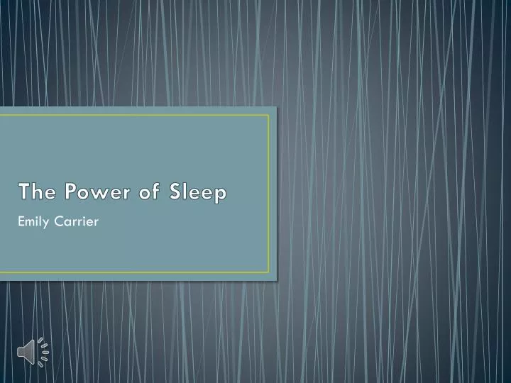 the power of sleep