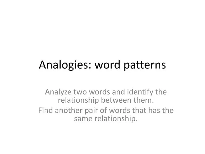 analogies word patterns
