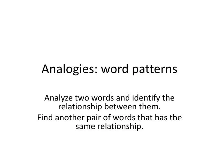 analogies word patterns