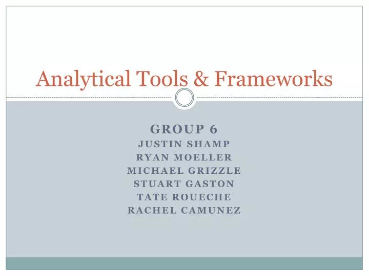analytical tools frameworks